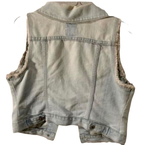 Vintage Old Navy Light Wash Distressed Vest - Picture 2 of 4